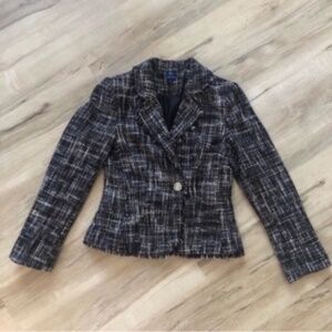 Reitmans Black and White Plaid Blazer